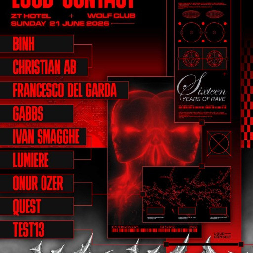 Loud-Contact 16 Years of Rave @ Wolf Barcelona, Barcelona, Spain (21-Jun-2026)