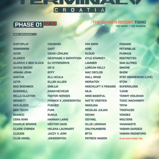 Terminal V Croatia 2026 @ The Garden Resort, Tisno, Croatia