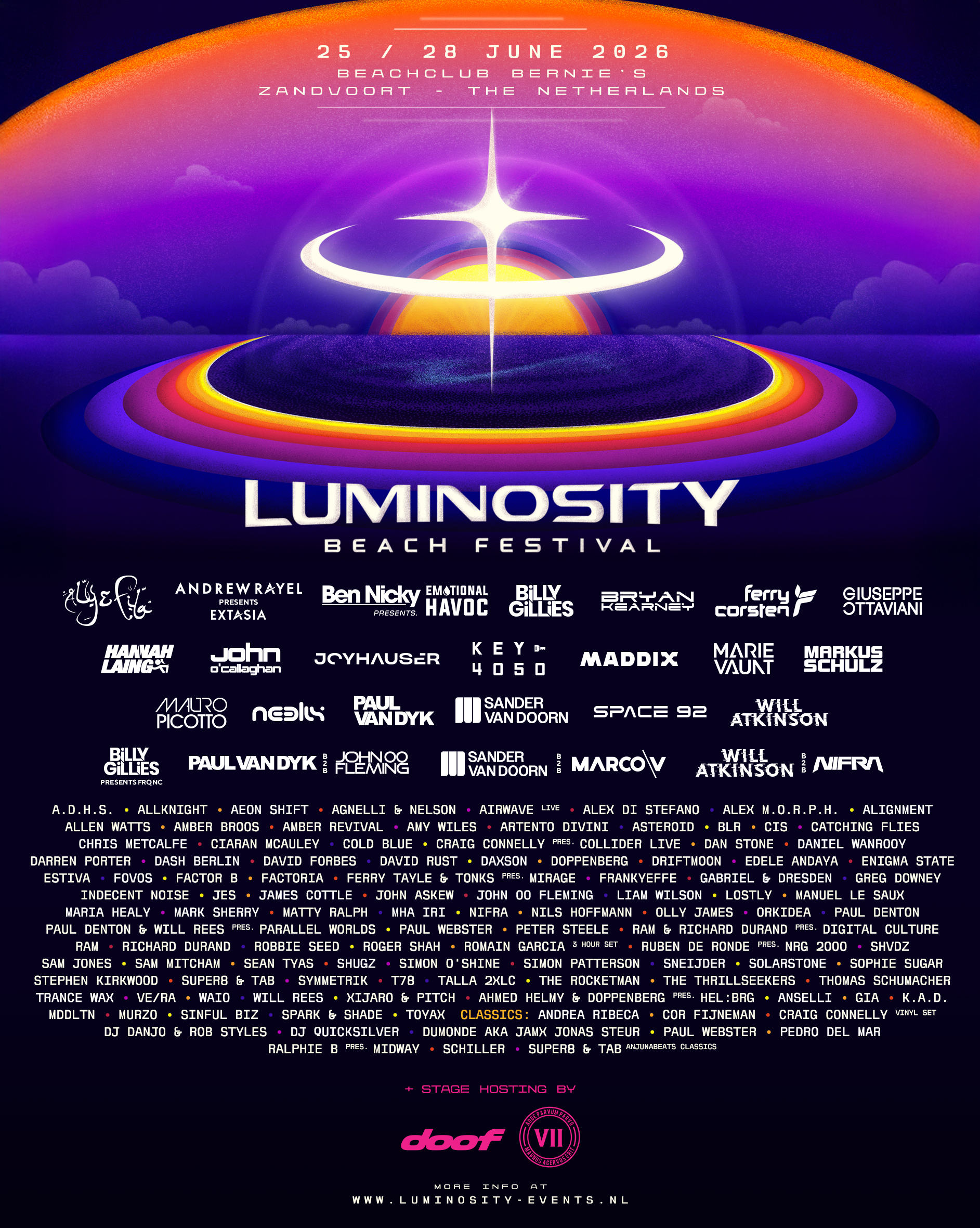 Luminosity Beach Festival 2026 @ Bernie's Beach Club, Zandvoort, Netherlands